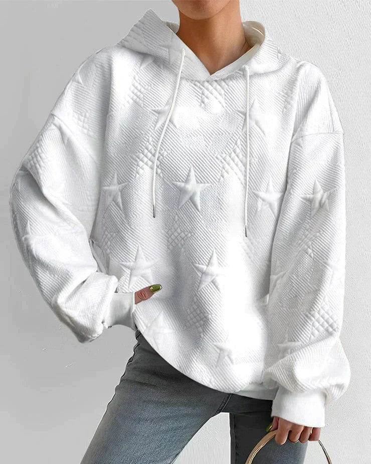 GR | Damen Kapuzenpullover Mit Sternenprägung
