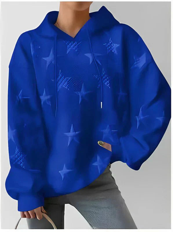 GR | Damen Kapuzenpullover Mit Sternenprägung