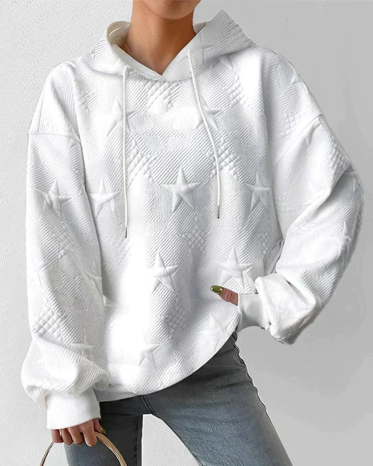GR | Damen Kapuzenpullover Mit Sternenprägung