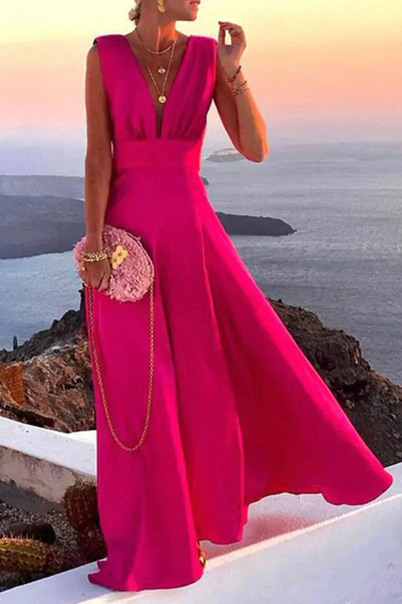 GR | Sommerliches Ärmelloses Kleid Mit Aufdruck Für Damen