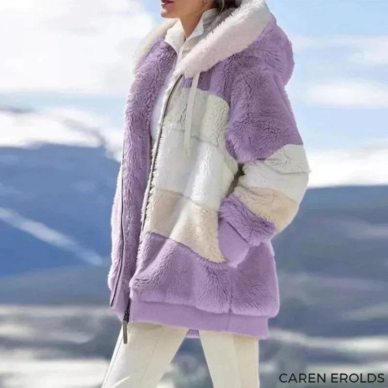 2024 Cozy tweed hooded jacket with plush wool lining