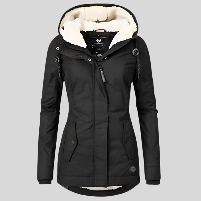 GR | Long Waterproof Winter Jacket with Hood & Lining