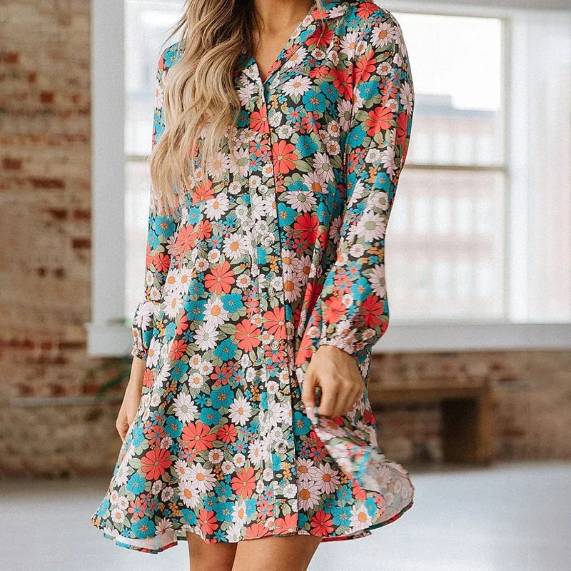 GR | Blouse dress with floral pattern
