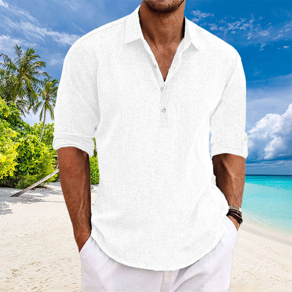 GR | Lässige Leinen Langarmshirt