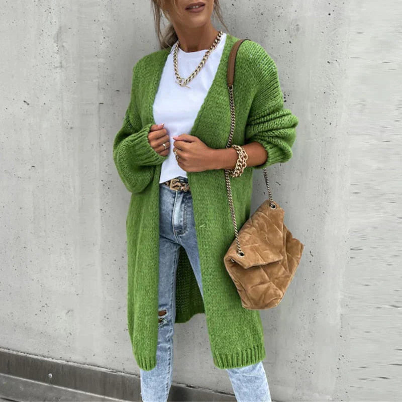 GR | Lange Luftige Strickjacke für Damen | Lässig und Komfortabel