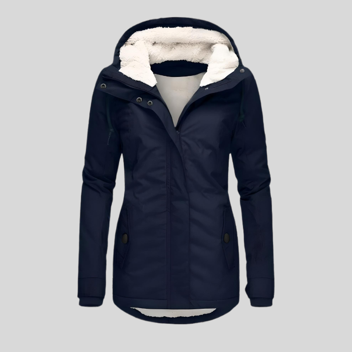 GR | Stylish winter jacket – with hood & cozy faux fur