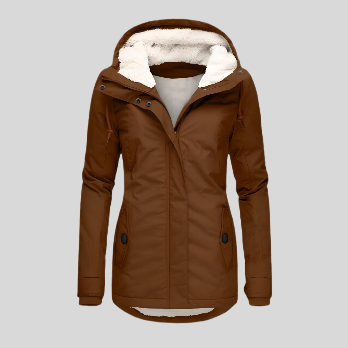 GR | Stylish winter jacket – with hood & cozy faux fur