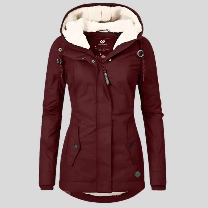 GR | Stylish winter jacket – with hood & cozy faux fur