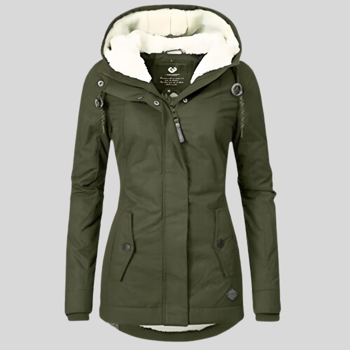 GR | Long Waterproof Winter Jacket with Hood & Lining