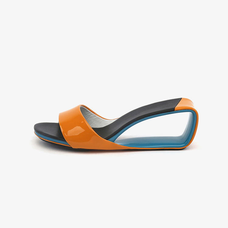 GR | Chunky heels, wedges, peep toe cutouts, genuine leather