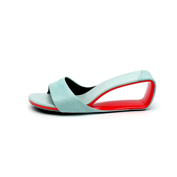 GR | Chunky heels, wedges, peep toe cutouts, genuine leather
