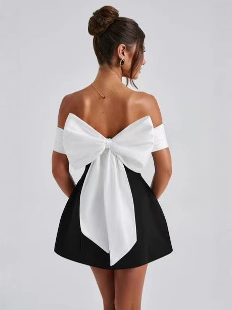 GR | Bodycon Dress Off-Shoulder Elegant Slim Fit Knee-Length Party Wear