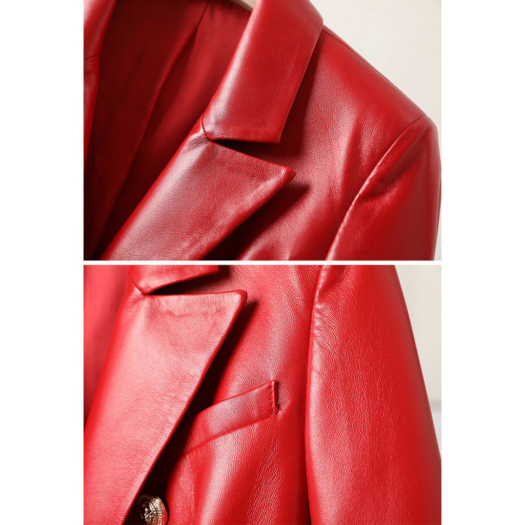 GR | Women's Short Sheepskin Motorcycle Jacket