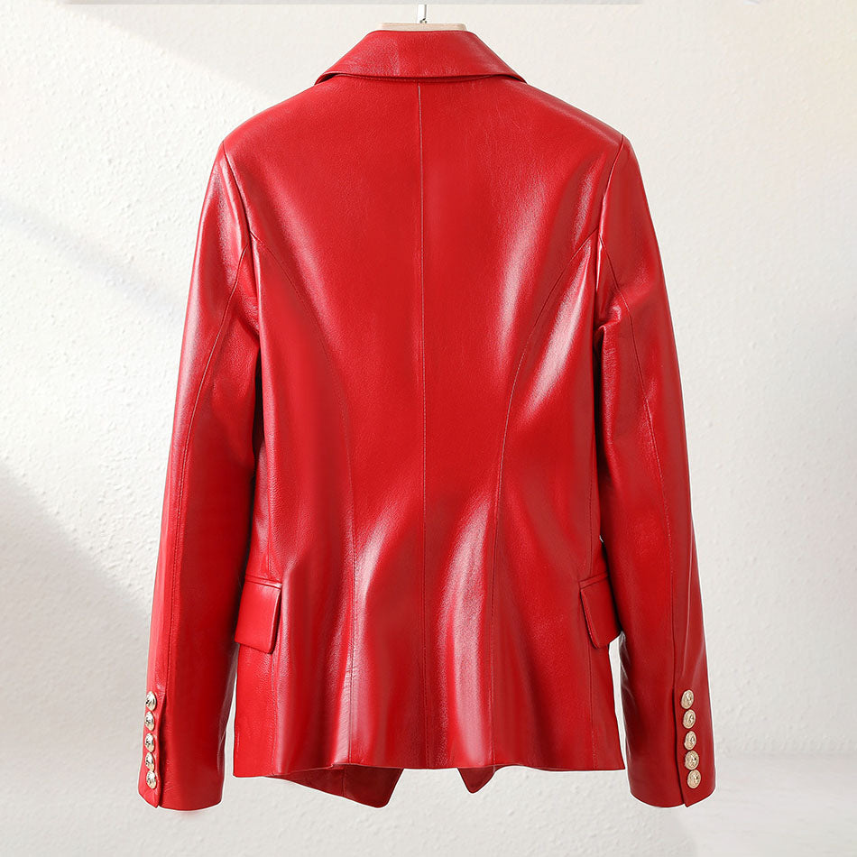 GR | Women's Short Sheepskin Motorcycle Jacket