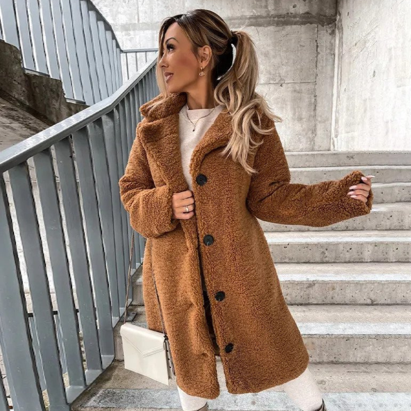 Faux fur coat | Long women's winter coat 