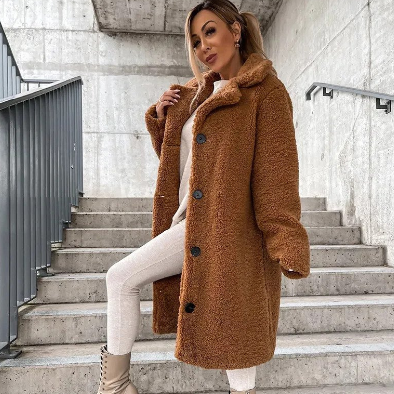 Faux fur coat | Long women's winter coat 