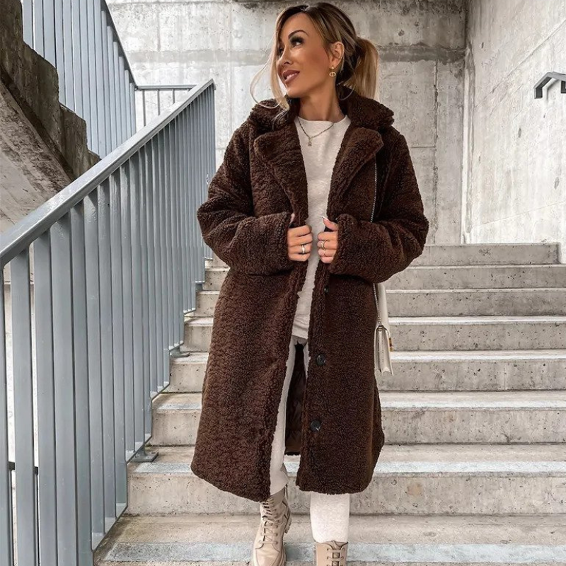 Faux fur coat | Long women's winter coat 