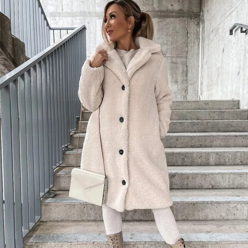 Faux fur coat | Long women's winter coat 