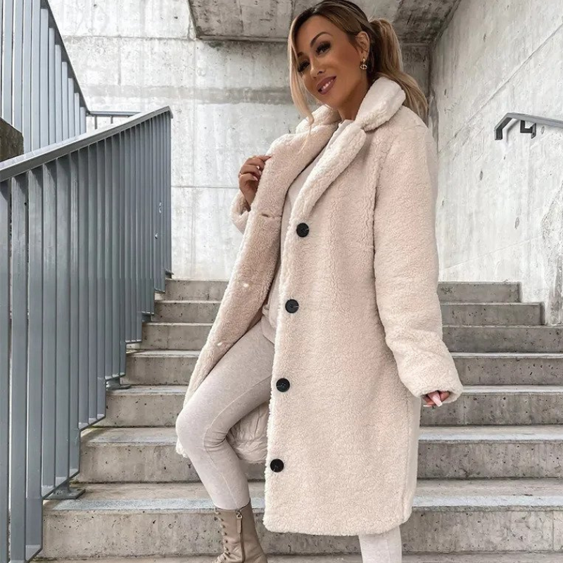 Faux fur coat | Long women's winter coat 
