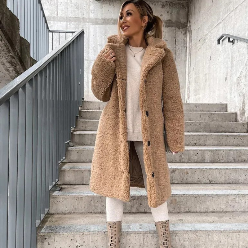 Faux fur coat | Long women's winter coat 