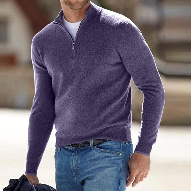 GR | Merino V-Ausschnitt Pullover mit Reißverschluss