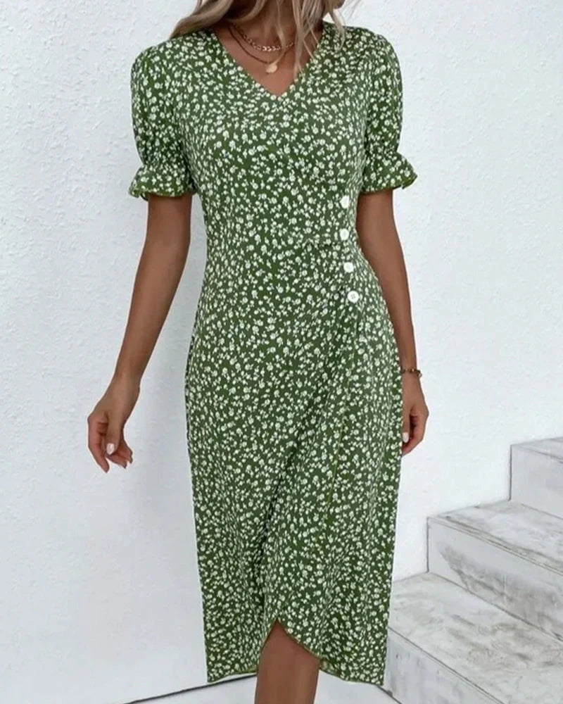GR - Floral dress with V-neck