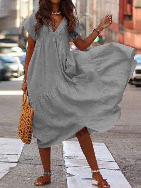 GR | Stylish summer dress with short sleeves