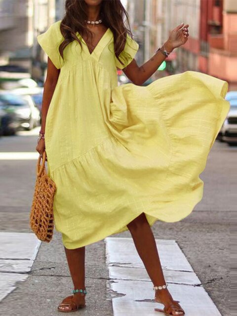 GR | Stylish summer dress with short sleeves