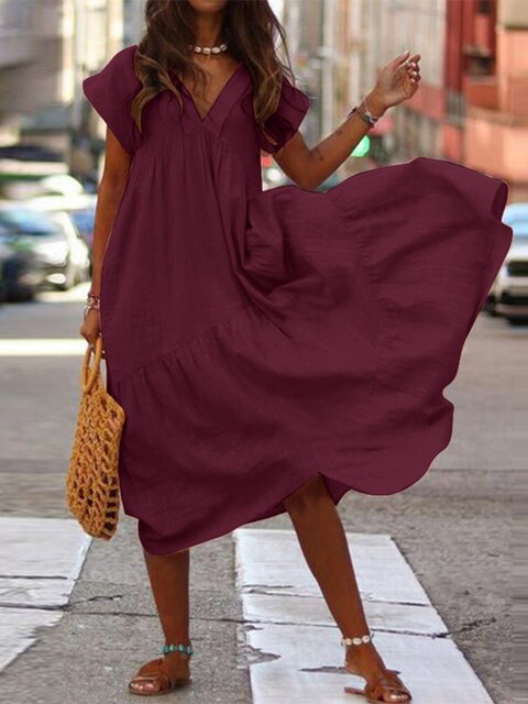 GR | Stylish summer dress with short sleeves