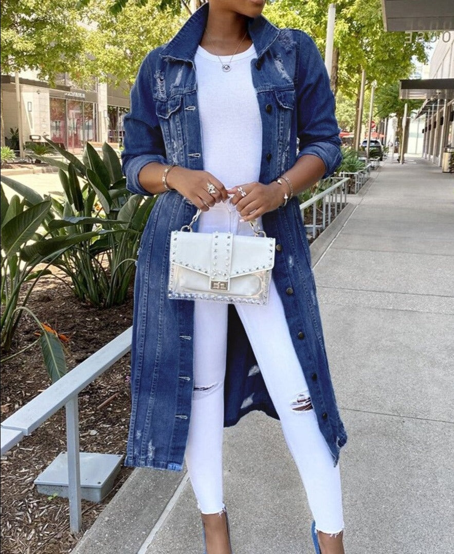 GR - Long women's denim jacket