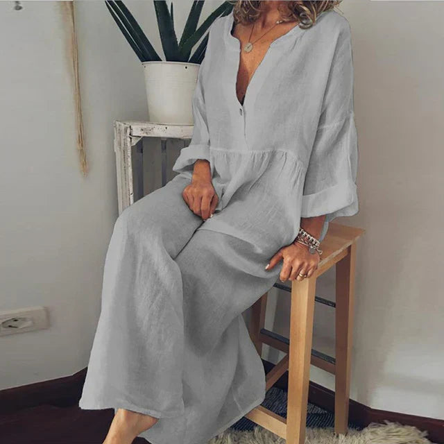GR | Elegantes Lockeres Baumwoll-Sommerkleid