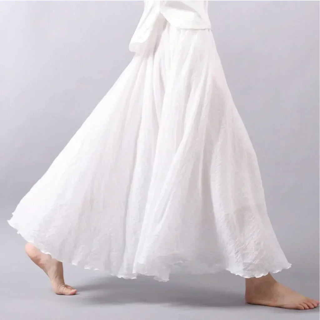 GR | Cotton skirt, high waist, flared skirt, boho skirt