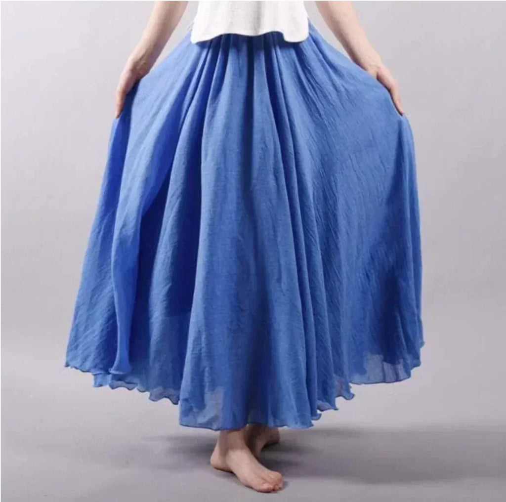 GR | Cotton skirt, high waist, flared skirt, boho skirt