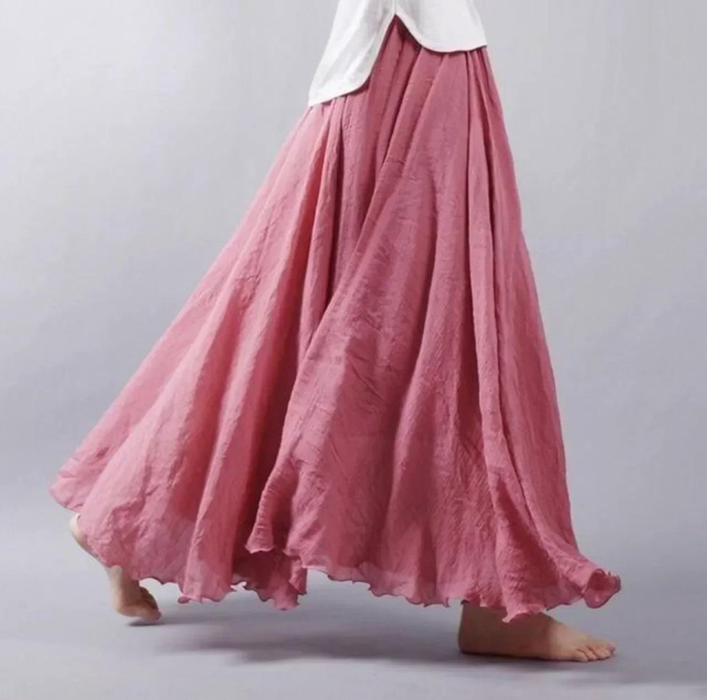 GR | Cotton skirt, high waist, flared skirt, boho skirt
