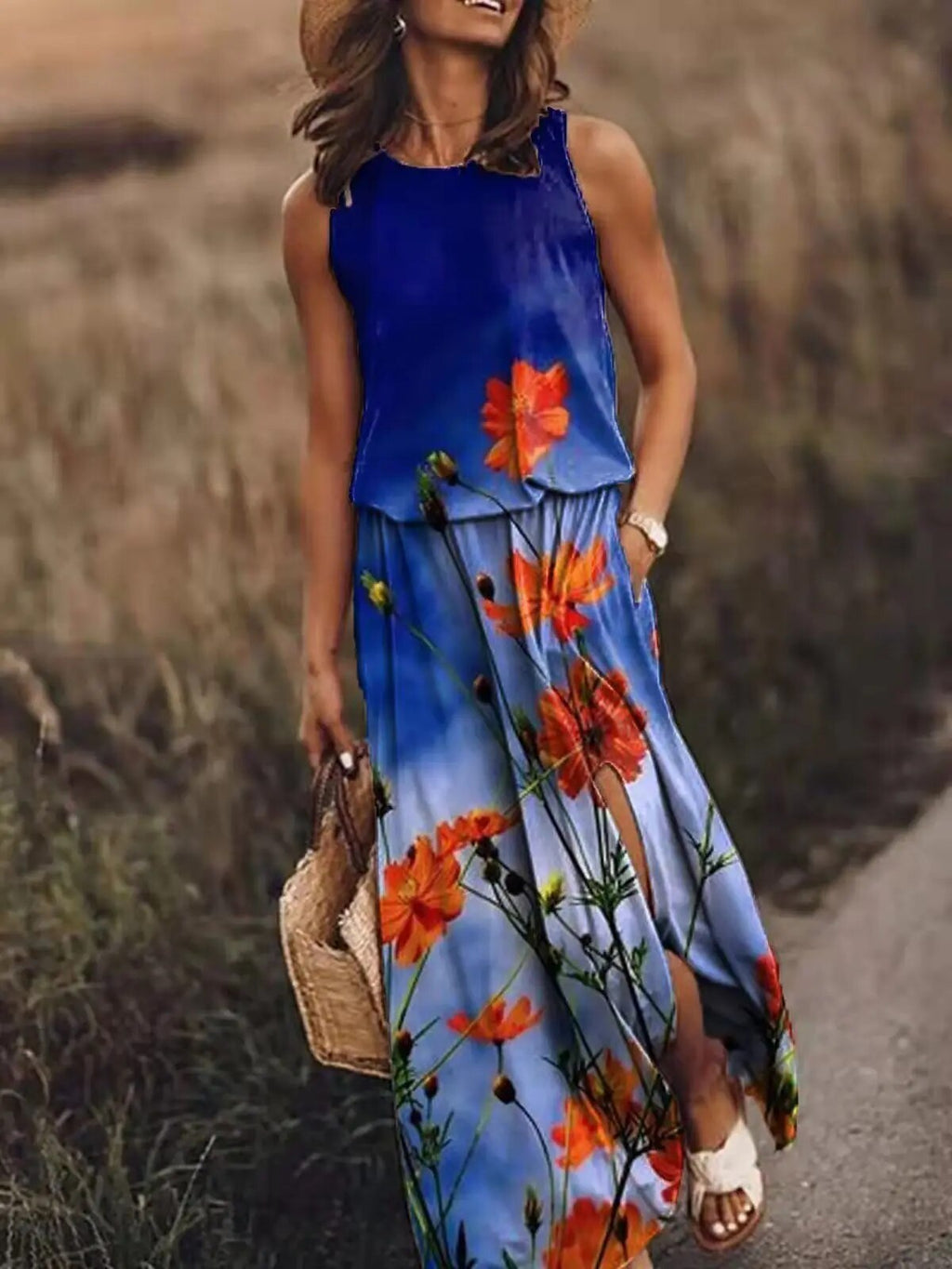 GR | Floral Slit Sun Dress GR | Summer Dress