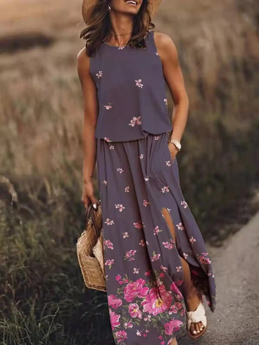 GR | Floral Slit Sun Dress GR | Summer Dress