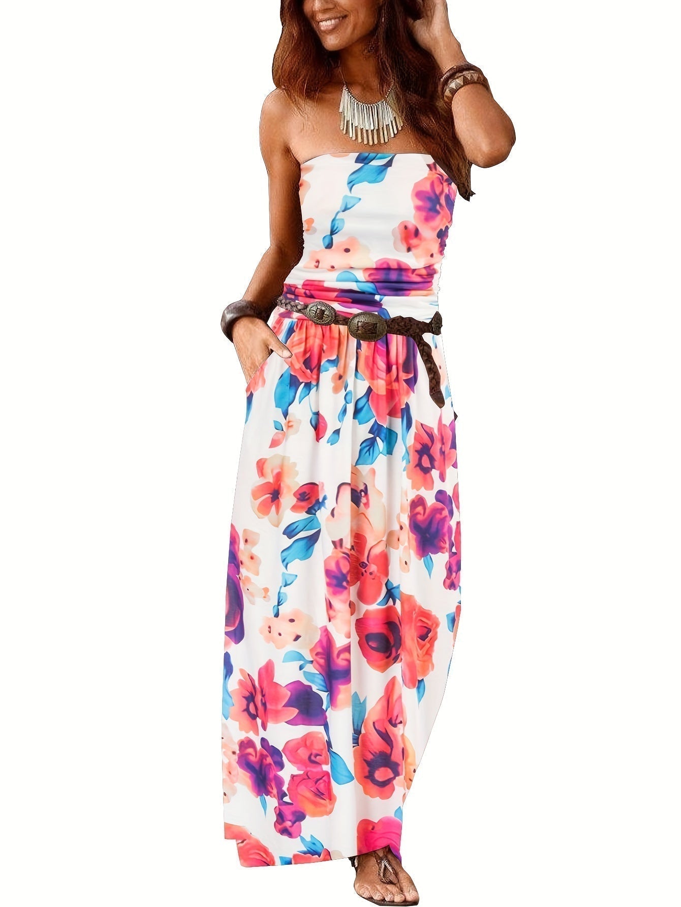 GR | Boho Summer Dress Bustier Dress Tube Dress