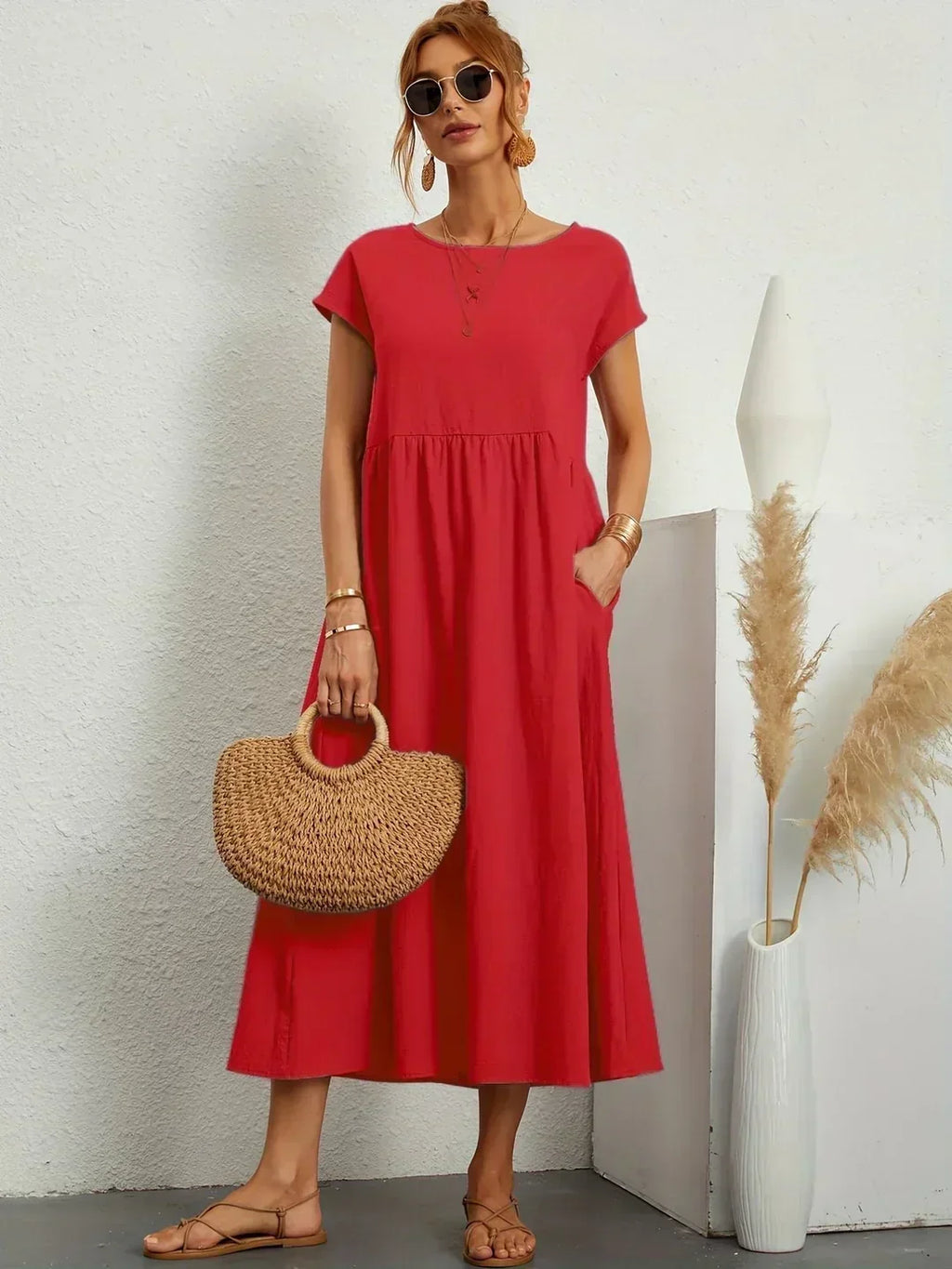 GR | Casual Elegant Cotton and Linen Dress