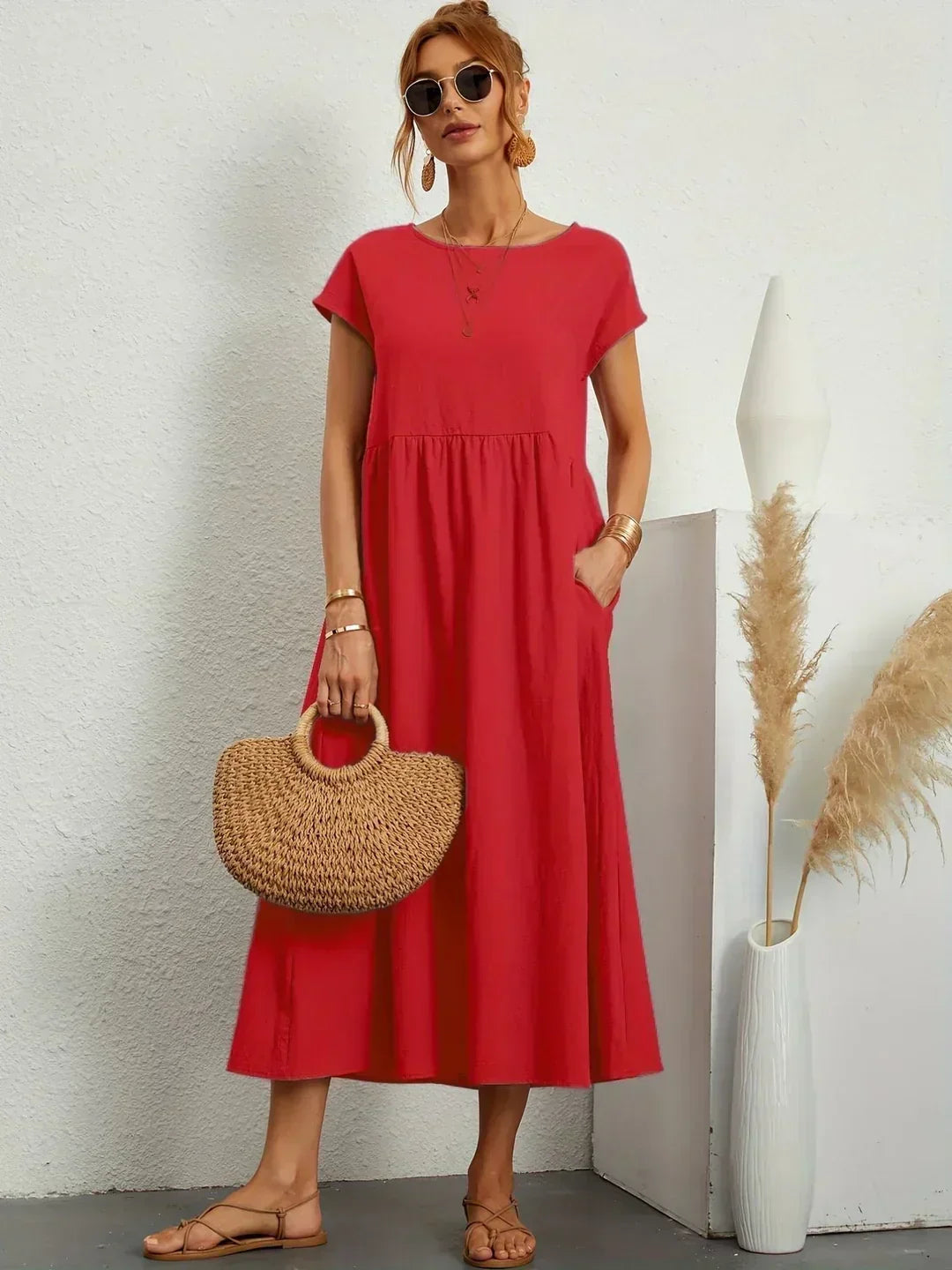 GR | Casual Elegant Cotton and Linen Dress