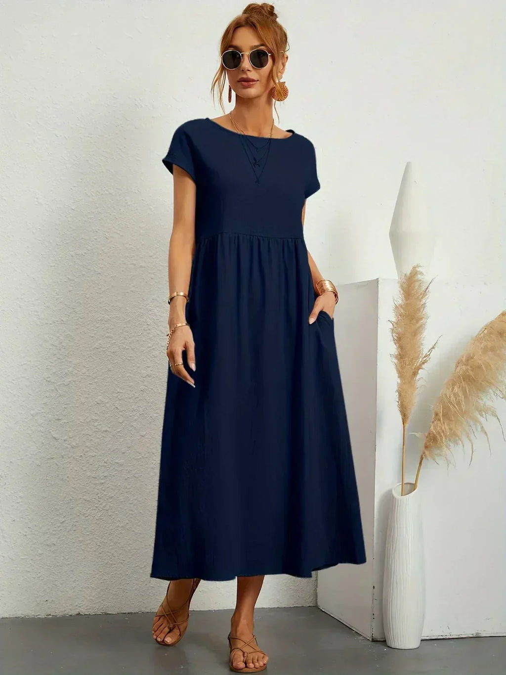 GR | Casual Elegant Cotton and Linen Dress