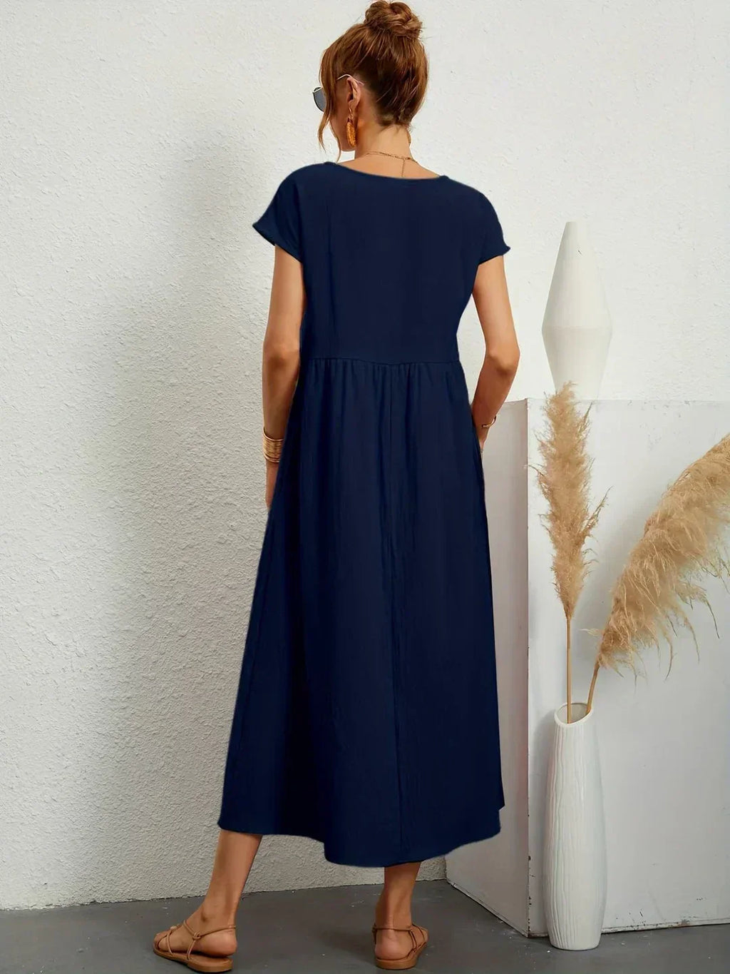 GR | Casual Elegant Cotton and Linen Dress