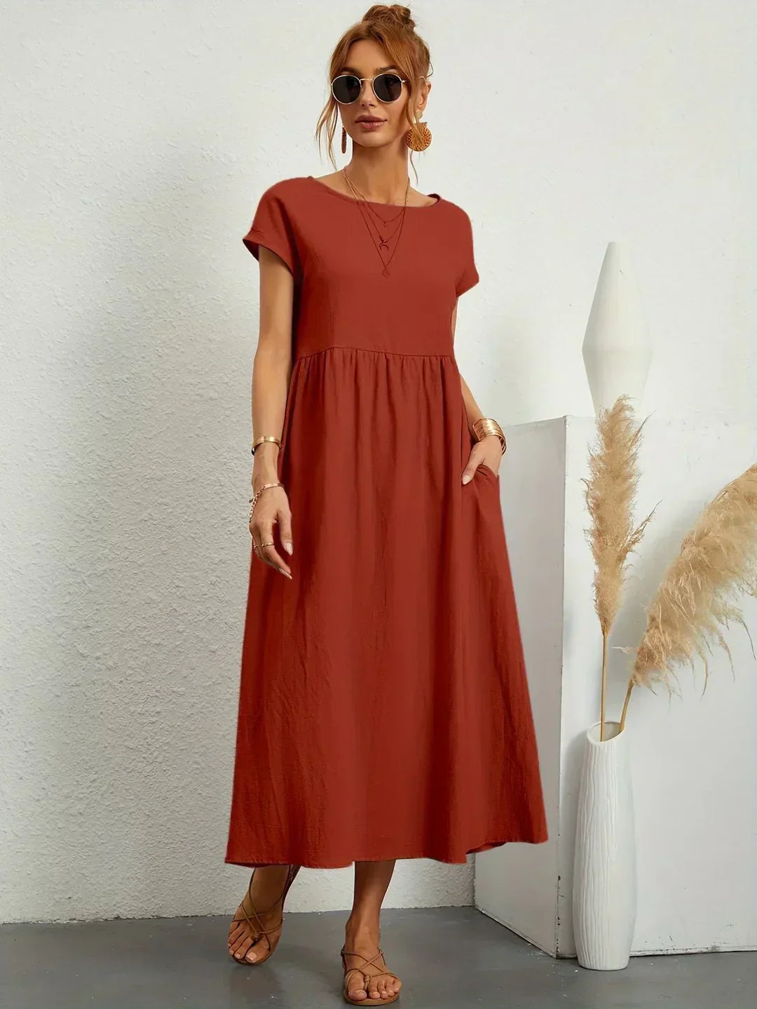GR | Casual Elegant Cotton and Linen Dress