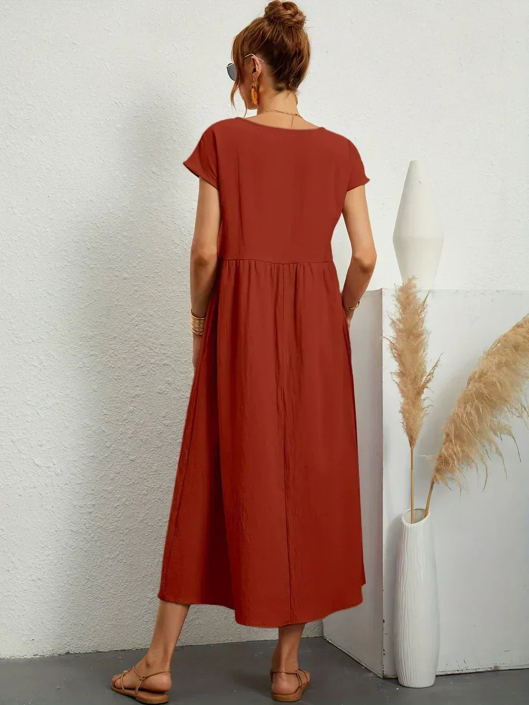 GR | Casual Elegant Cotton and Linen Dress
