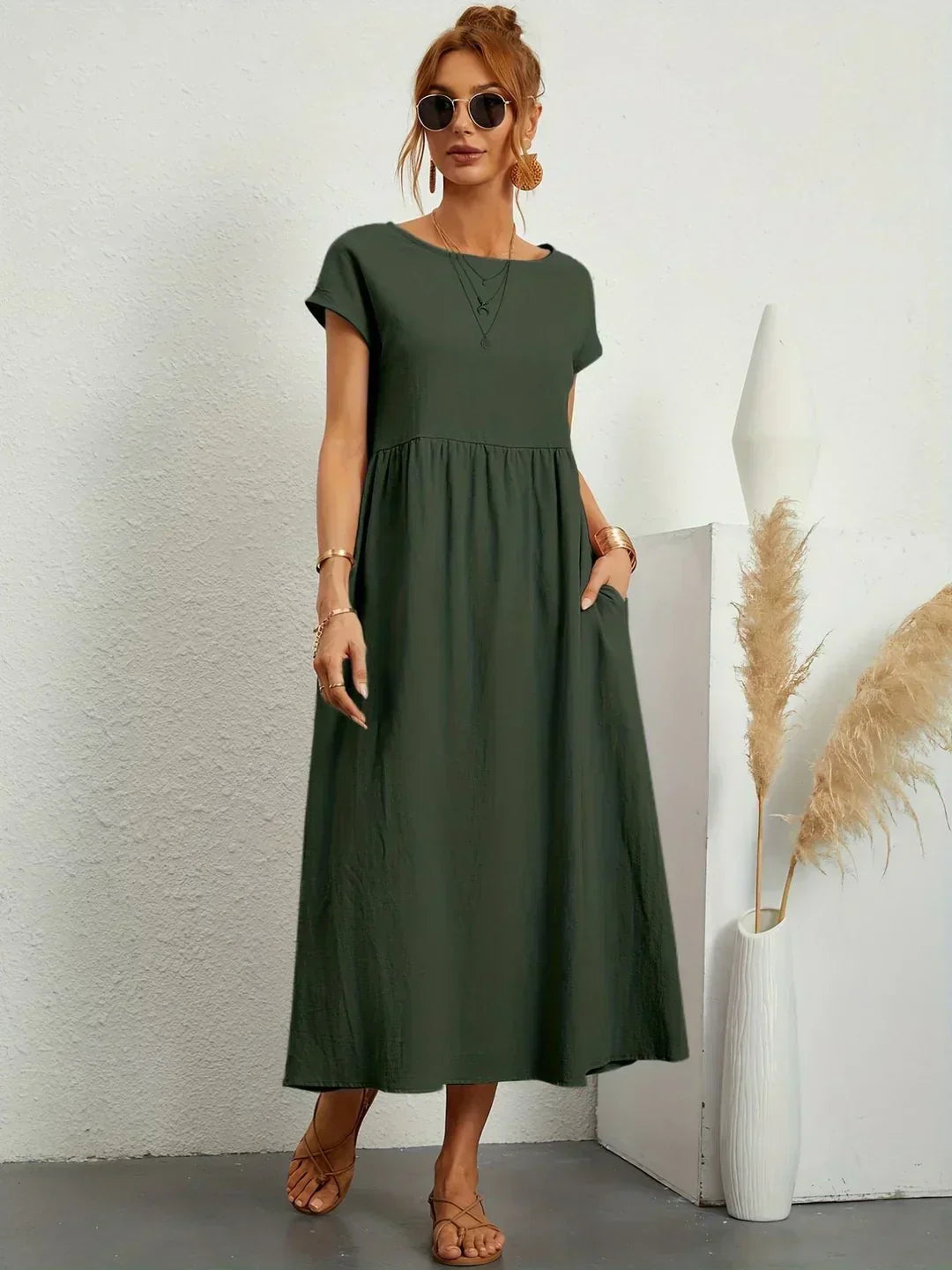 GR | Casual Elegant Cotton and Linen Dress