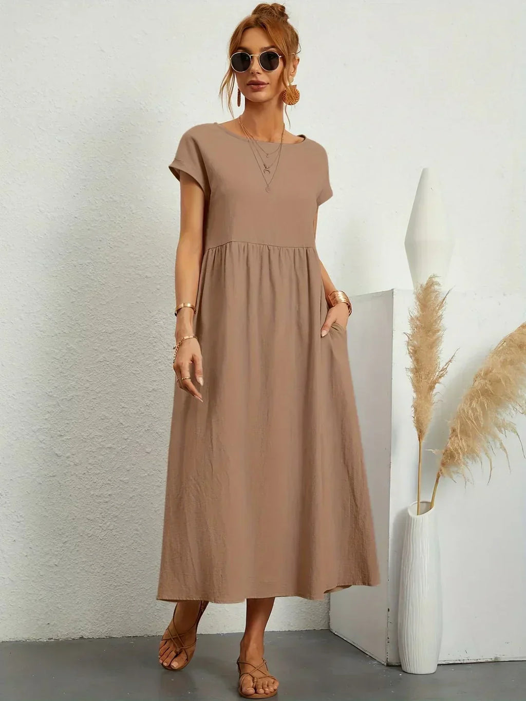 GR | Casual Elegant Cotton and Linen Dress