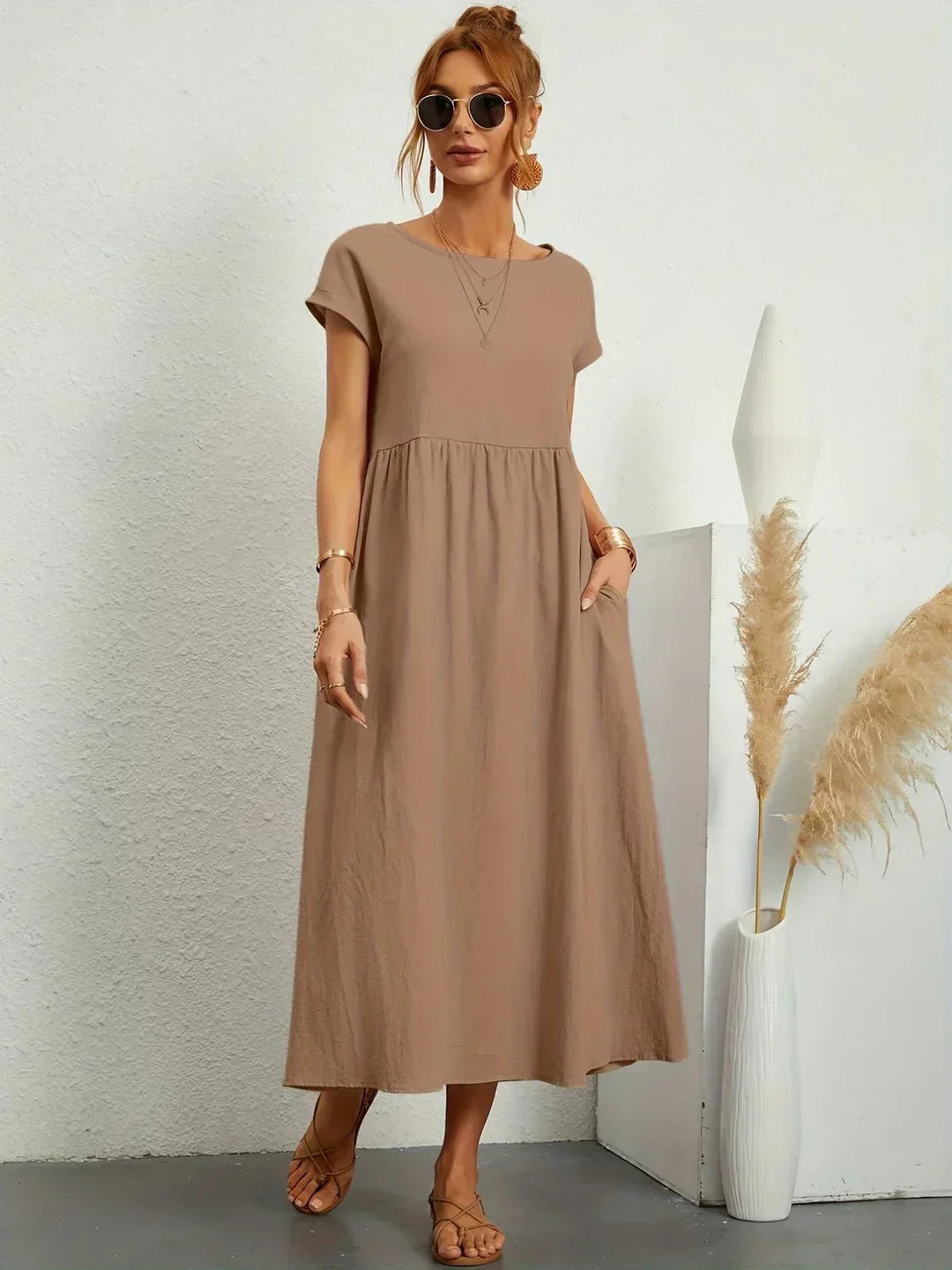 GR | Casual Elegant Cotton and Linen Dress