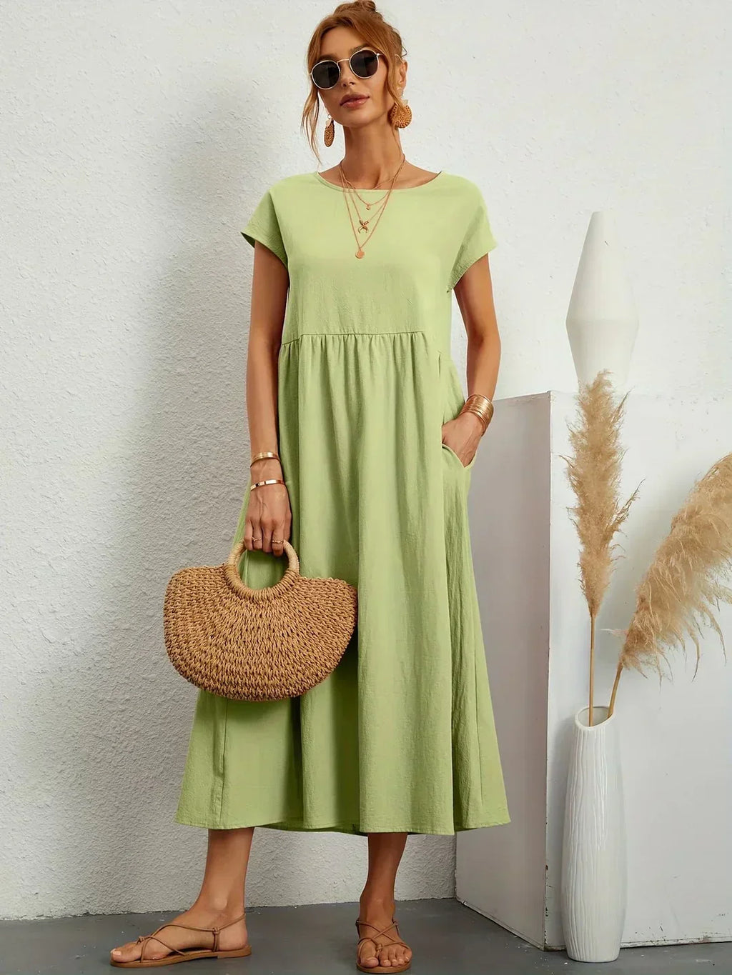 GR | Casual Elegant Cotton and Linen Dress