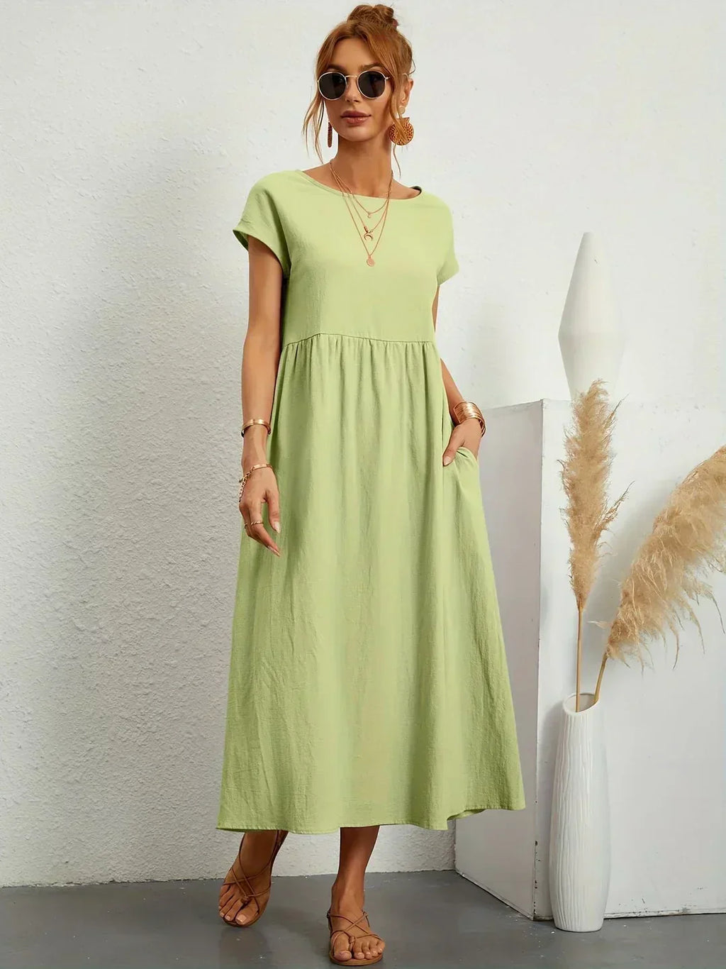GR | Casual Elegant Cotton and Linen Dress