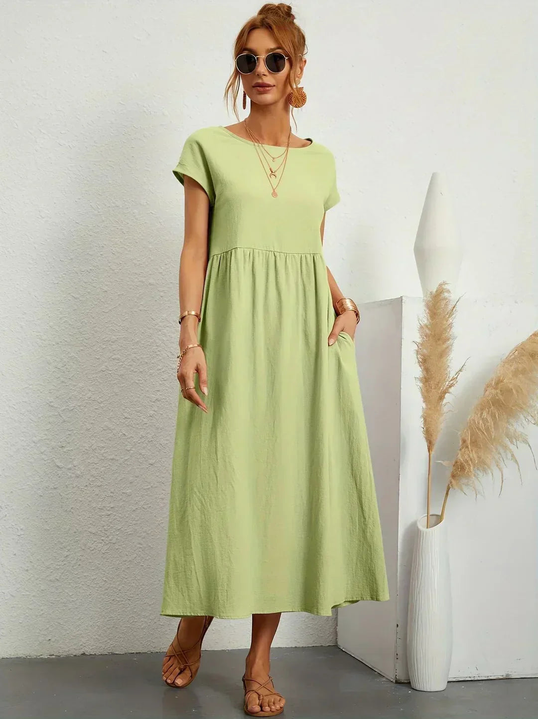 GR | Casual Elegant Cotton and Linen Dress
