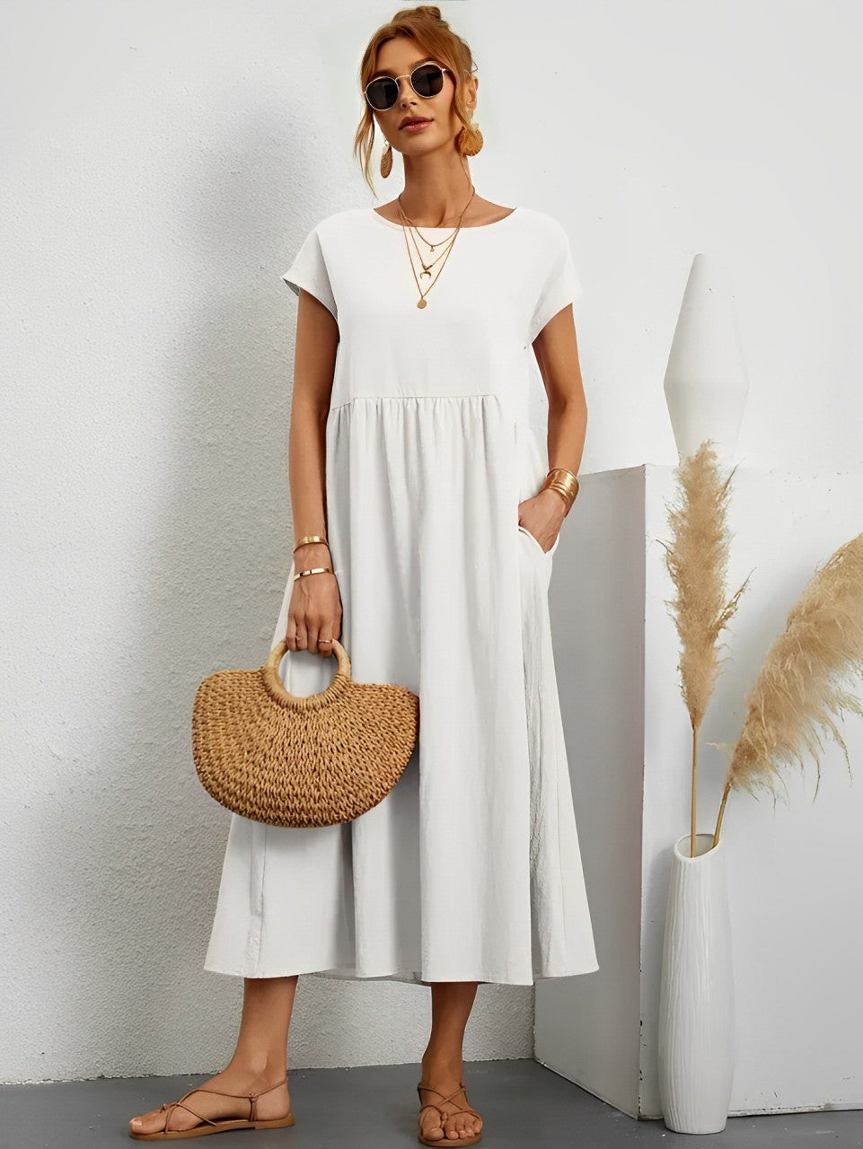 GR | Stunning cotton summer dress with a comfortable cut for warm weather